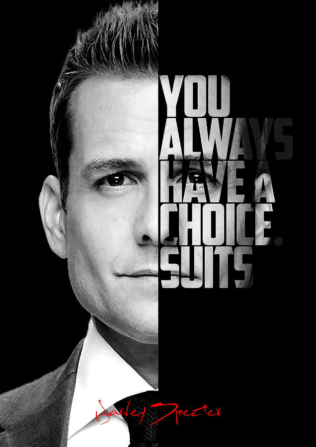 Black and white Harvey Specter quote Poster Painting by Wood Allen ...