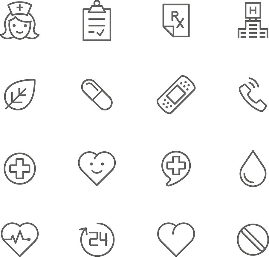 Black and white images of medicine logos Drawing by Roccomontoya