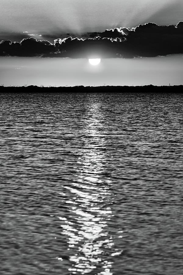 Black and white lake sunset 4 Photograph by David Ilzhoefer