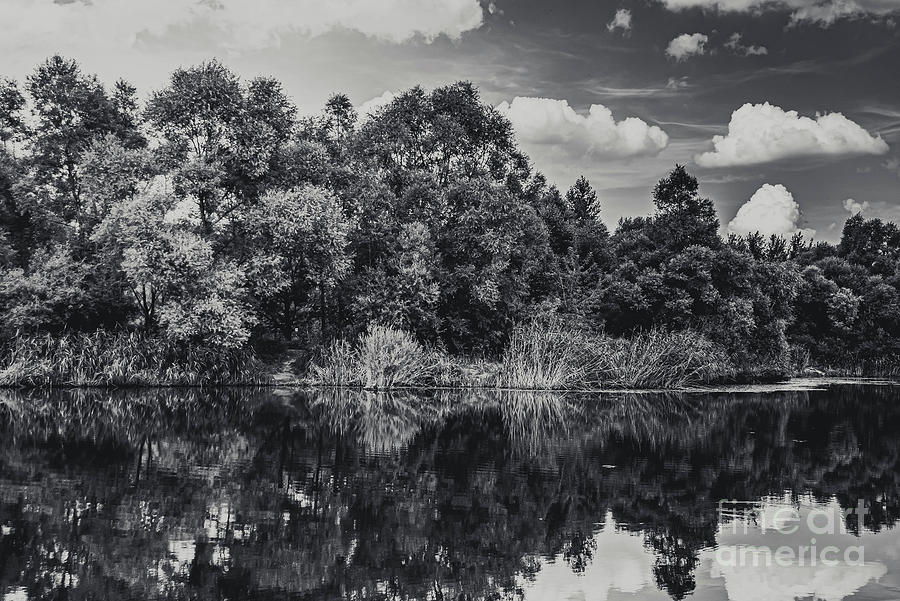 Black and white landscape photography Krakow, Przylasek Rusiecki Photograph by Justyna Jaszke JBJart