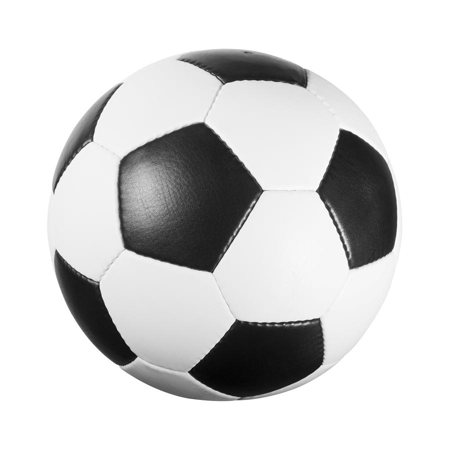 Black and white leather football on white background Photograph by AnthiaCumming