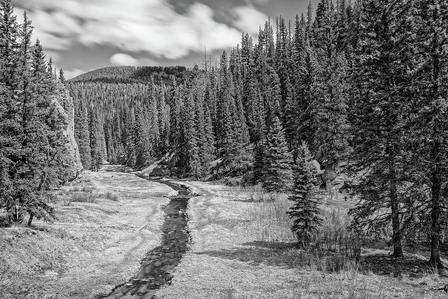 Black and White Long Exposure of East Fork of Jemez River Las Conchas ...