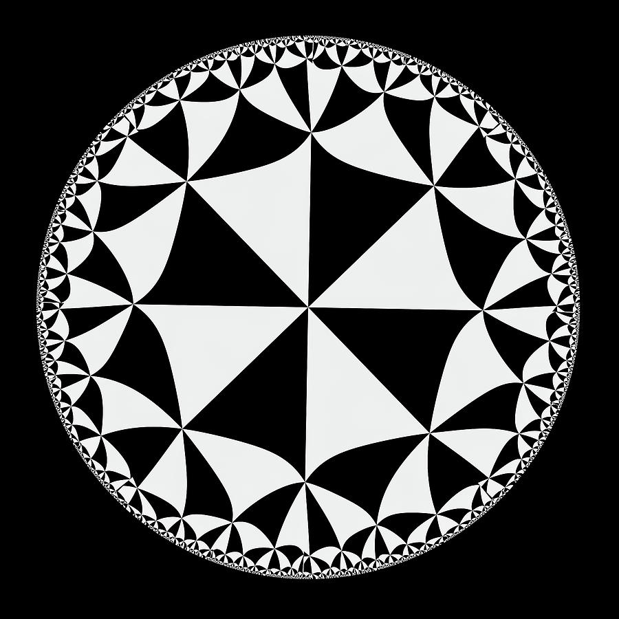 Black and White Mandala Fractal Digital Art by Matthias Hauser