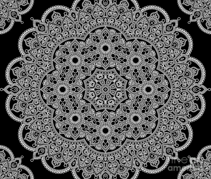 Black And White Mandala Digital Art by Inspired Images - Fine Art America