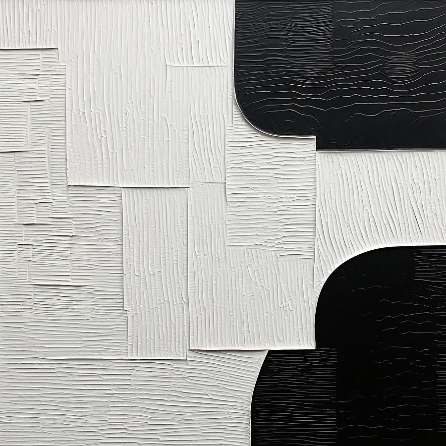 Black and White Modern Minimalism Painting by Lourry Legarde