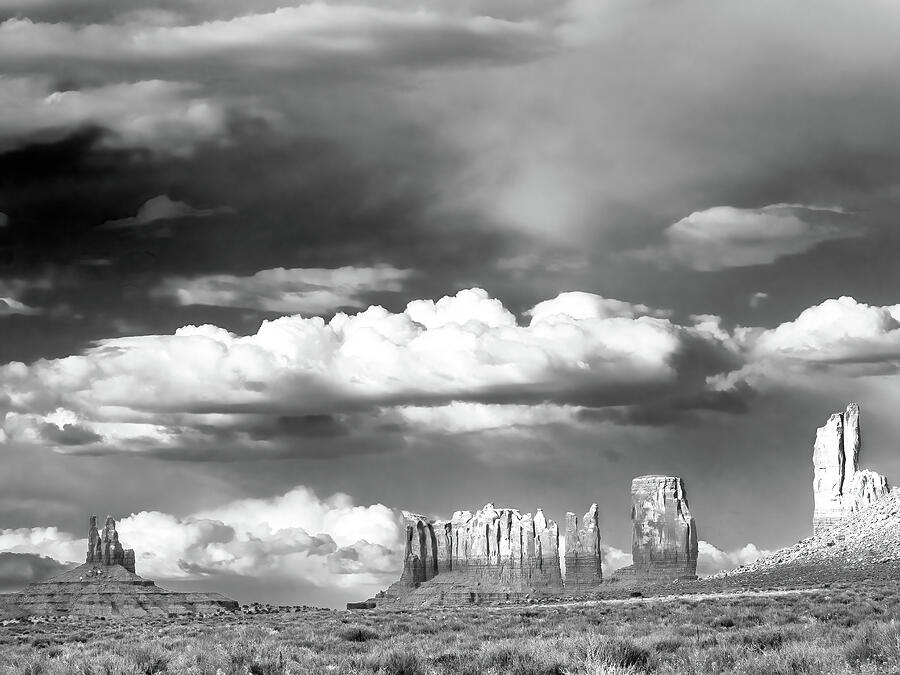Black and white Monument Valley sunset  Photograph by Joe Schofield