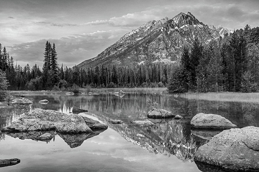 Black And White Mountain And Lake  Photograph by Greg Wyatt
