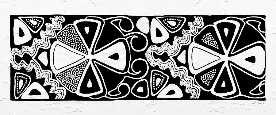 Black And White Native American Pattern Art 2 Painting by Sharon Cummings