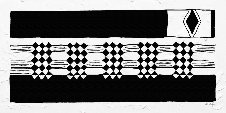 Black And White Native American Pattern Art 4 Painting by Sharon Cummings