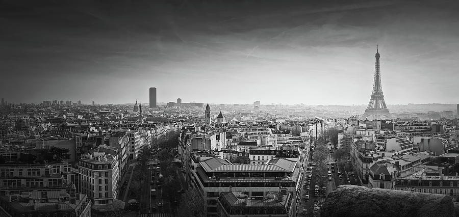 Black And White Paris Panorama Photograph By Psychoshadow Art Fine Art America 8761