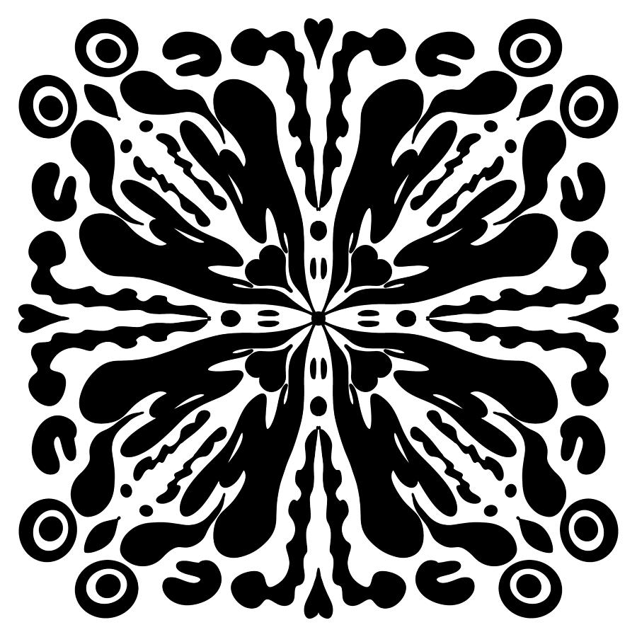 Black and White Pattern Doodle Painting by Patricia Piotrak