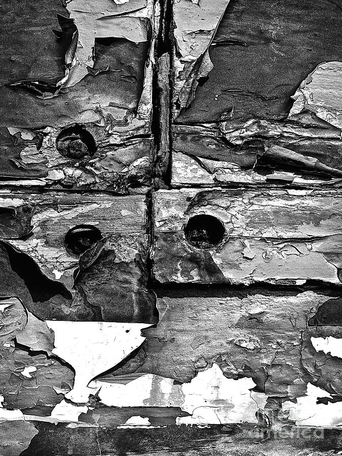 Black And White Peeling Paint Photograph by Phil Perkins