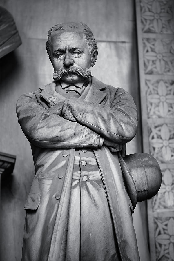 Immortal Stone - Black and white photo of the statues of Staglieno, Genoa #14 Sculpture by Paul E Williams