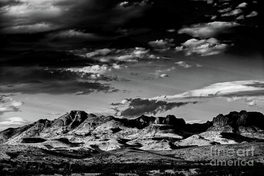 Black and White Photograph of Davis Mountains Preserve from Mountain Loop Highway 166 Fort Davis  Photograph by Silvio Ligutti