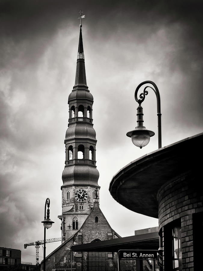 Black and White Photography - Hamburg - St. Catherines Church Photograph by Alexander Voss