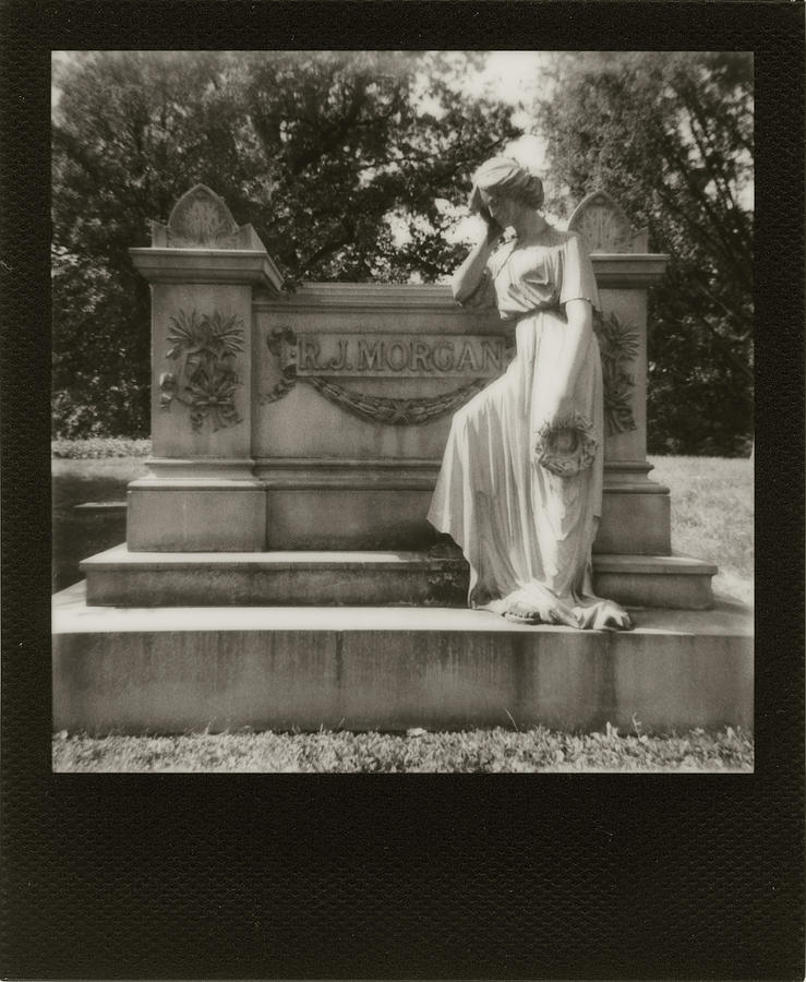 Black and White Polaroid 600 Spring Grove Cemetery Cincinnati Ohio  Photograph by Dave Morgan