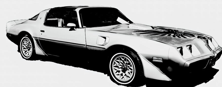 Black and White Pontiac Trans Am 1209 Photograph by Cathy Anderson