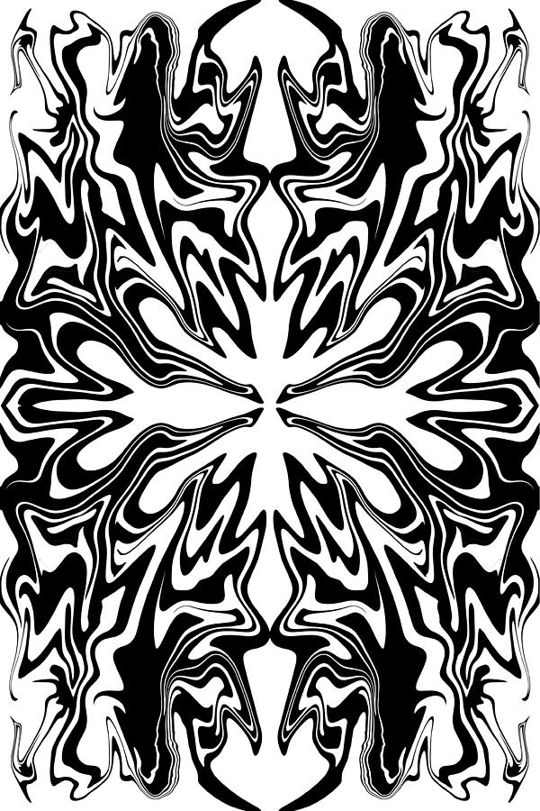 Black and white psychedelia Digital Art by Sumit Mehndiratta