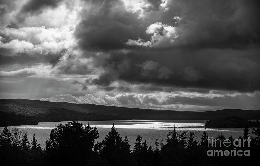 Fall Photograph - Black and White Rangely Lake by Alana Ranney