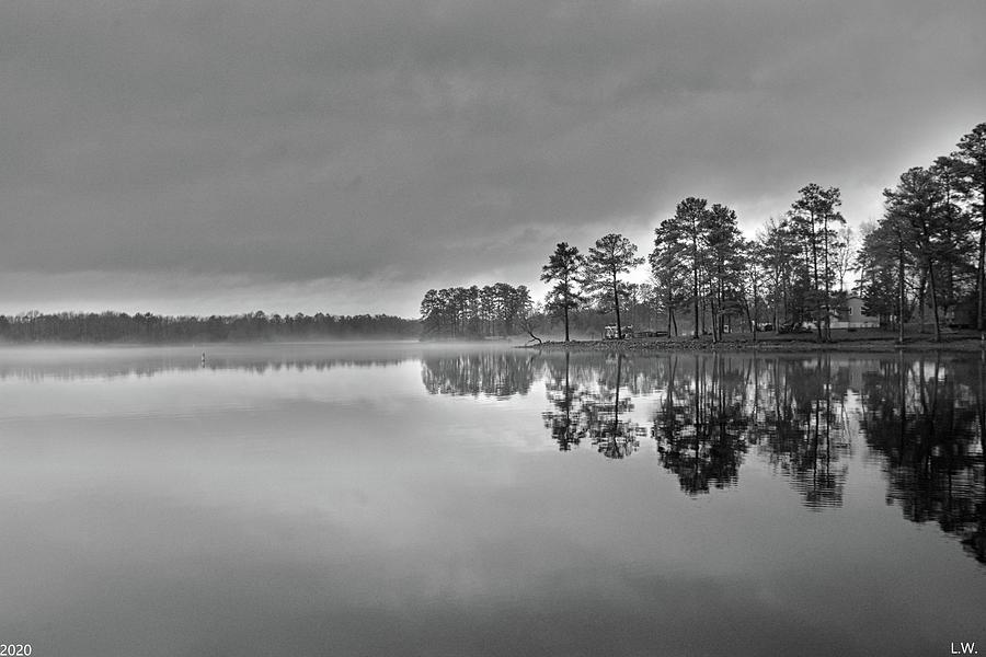 Black And White Reflections On Lake Murray South Carolina Photograph by Lisa Wooten