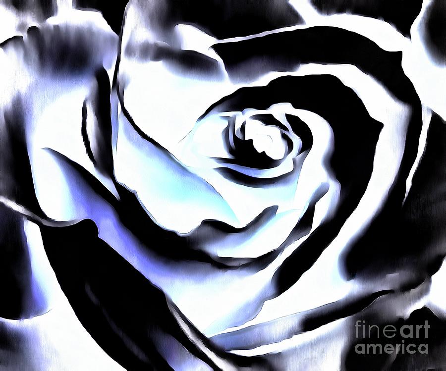 Black and White Rose - Till Eternity Mixed Media by Janine Riley
