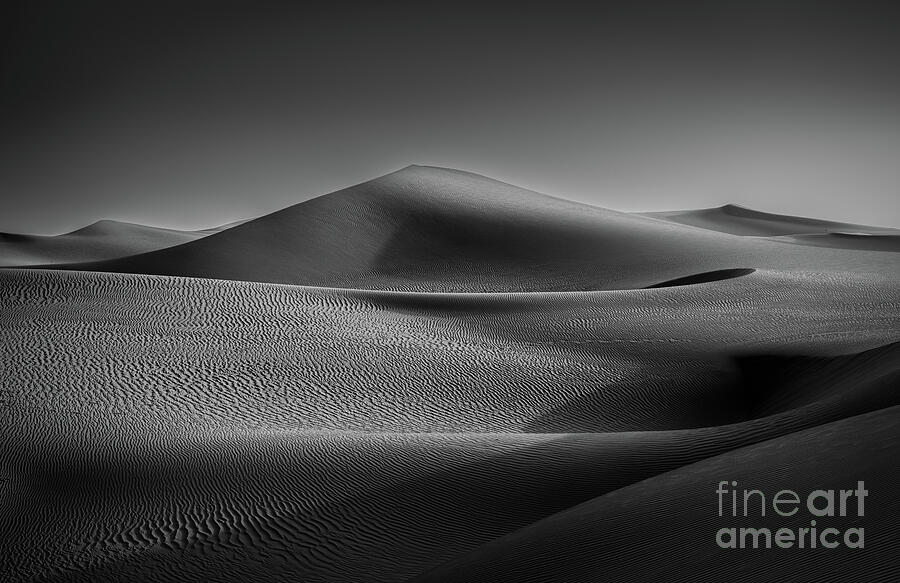 Black And White Photograph - Black and White Sand Dunes. by RAW Photography by Richard Wade