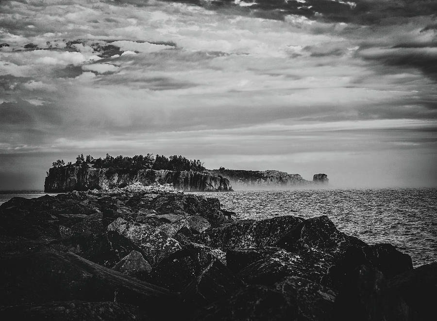 Black And White Silver Bay Minnesota Photograph by Dan Sproul