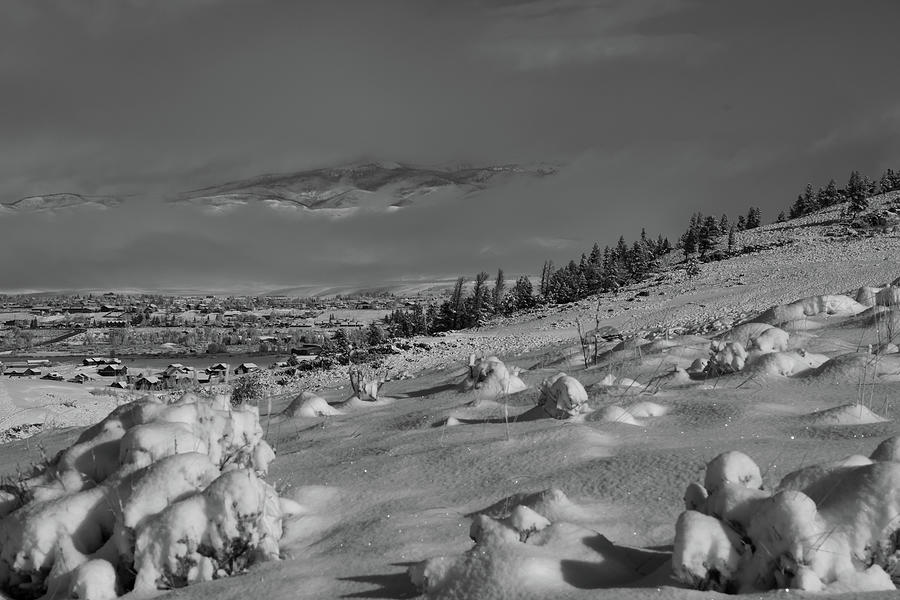 Black And White Snowy Landscape Photograph
