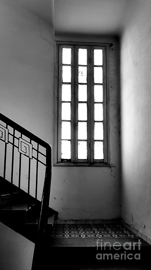 Black And White - Staircase In Old Eclectic House Photograph