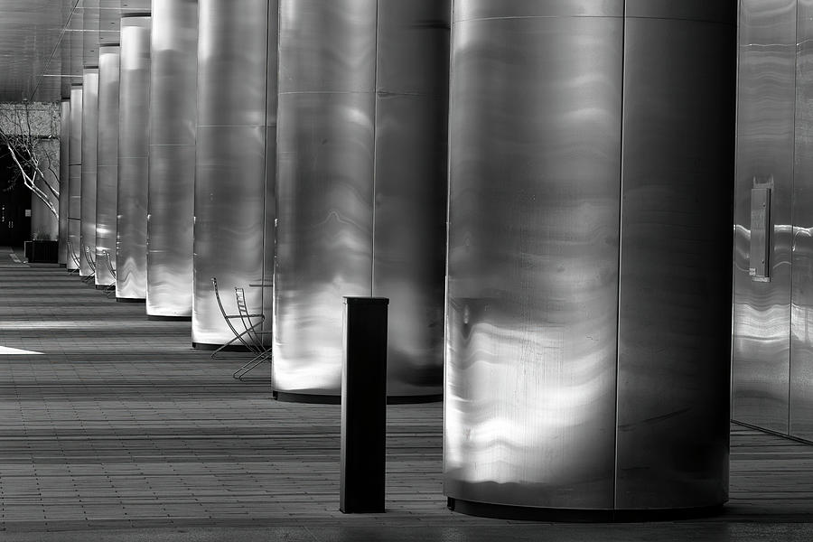 Tempe Photograph - Black and White Steel Posts in Tempe Arizona by Dave Dilli