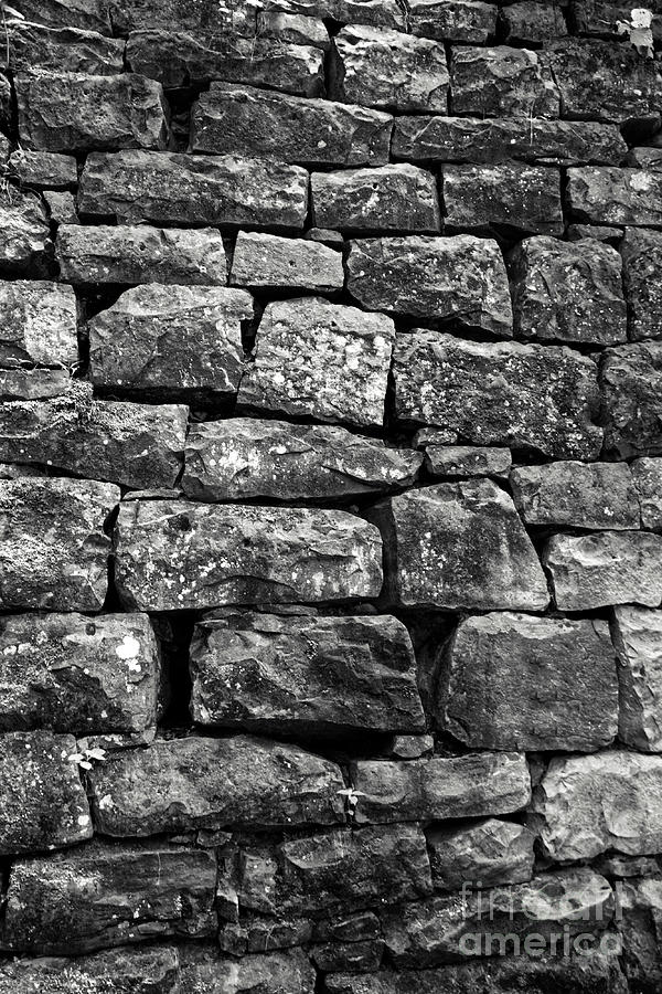 Black And White Stone Wall Photograph by Phil Perkins