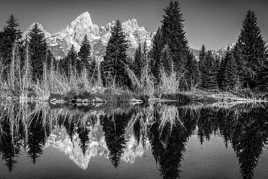 Black and White Teton Mountains Of Wyoming Photograph by Gregory Ballos ...