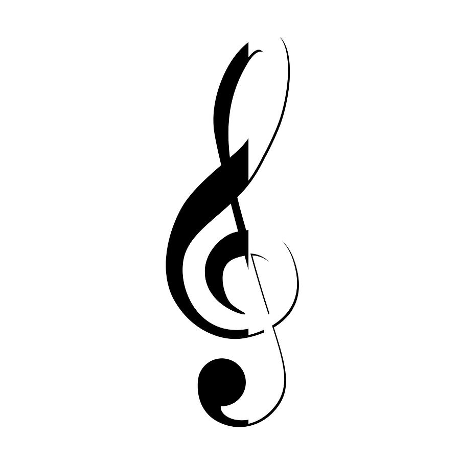 Black and white Treble clef Poster Painting by Logan Ward | Fine Art ...