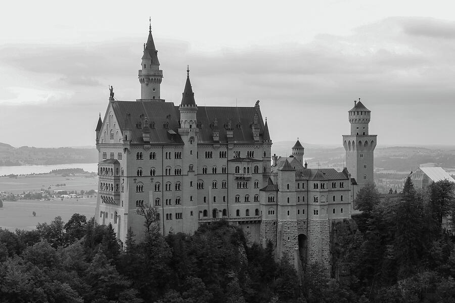 Black and White View of Neuschwanstein in Germany Photograph by Brigitte Blanchette Thompson Black and White View of Neuschwanstein in Germany Photograph by Brigitte Blanchette Thompson