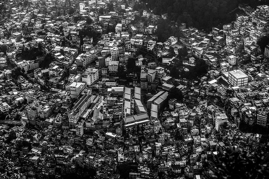 Black and White View of the Favela of Rocinha Photograph by Pedro ...