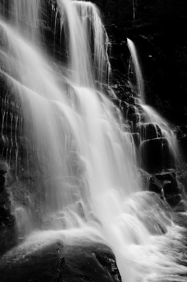 Fall Photograph - Black and White Waterfall by Crystal Wightman