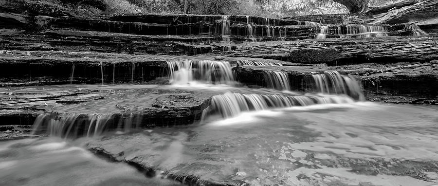 Black and white waterfall Photograph by Greg Wyatt