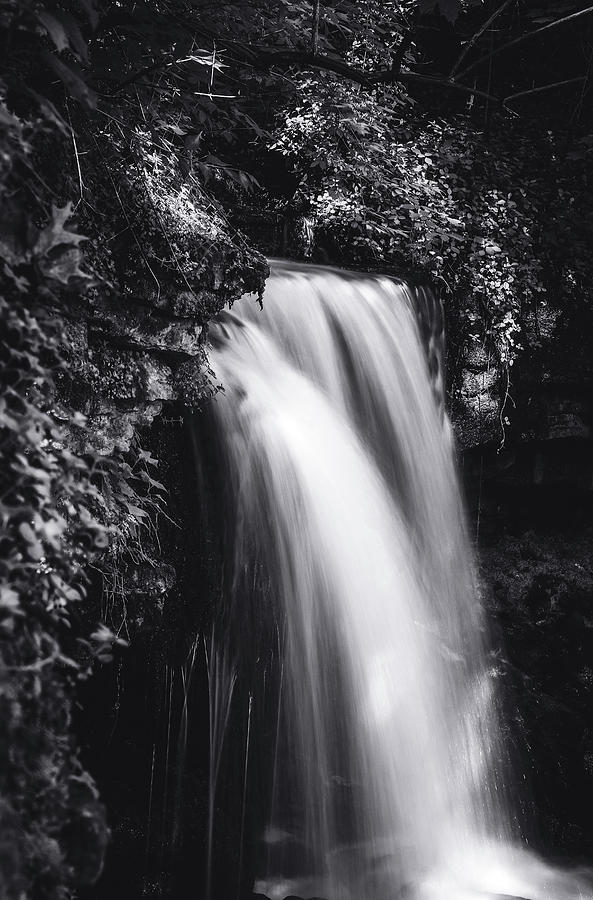 Black And White West Milton Falls Photograph by Dan Sproul