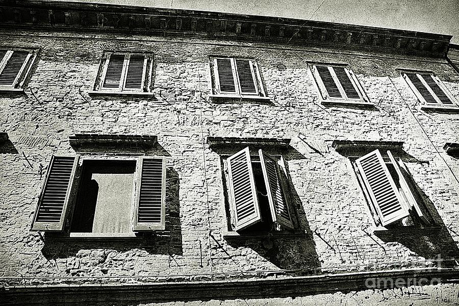 Black and White Windows in Tuscany Photograph by Ramona Matei