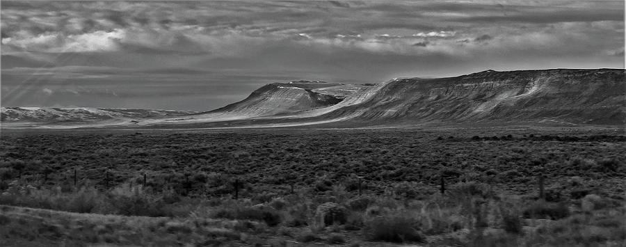 - black and white Wyoming Mountain Photograph by THERESA Nye