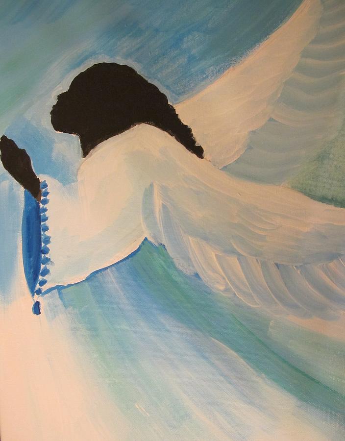 Angel Painting - Black Angel by Leah Thompson