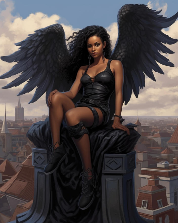 Black Angel Digital Art by Pepiicustomdesigns