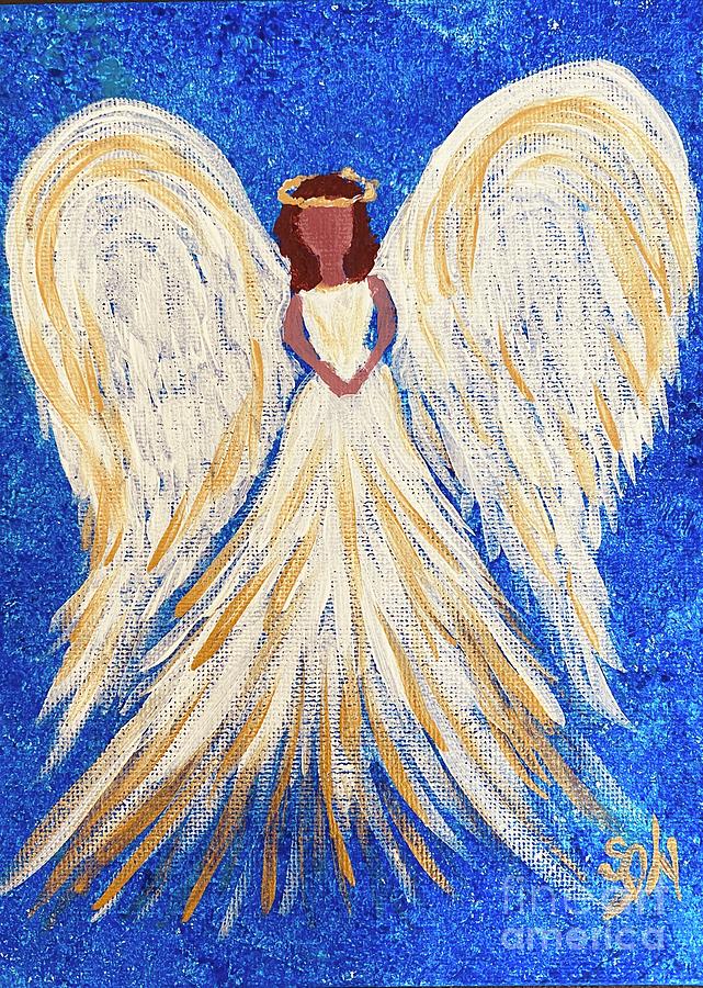 Black Angel  Painting by Sheila J Hall