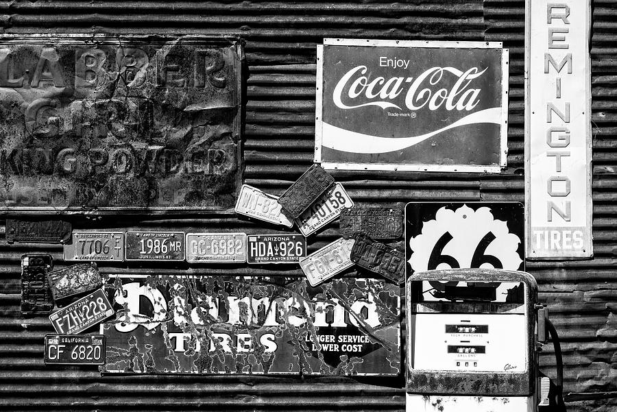 Black Arizona Series - Gas Station Route 66 Photograph by Philippe HUGONNARD