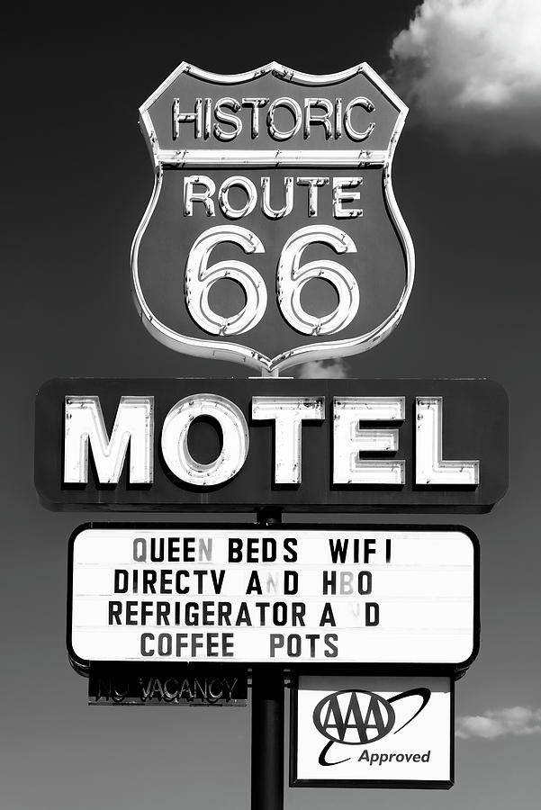 Black Arizona Series - Historic Route 66 Motel Photograph by Philippe HUGONNARD