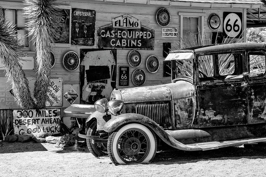 Black Arizona Series - Retro Car Route 66 Photograph by Philippe HUGONNARD