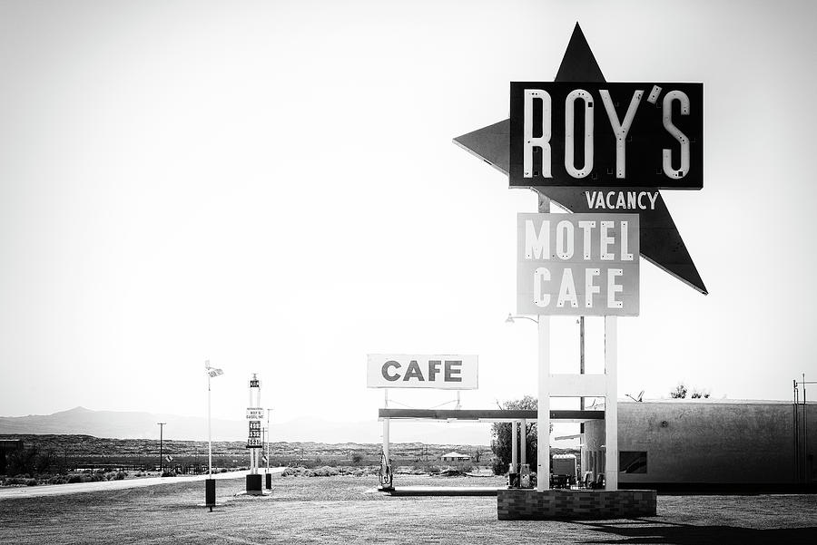 Black Arizona Series - Route 66 Motel Cafe Photograph by Philippe HUGONNARD