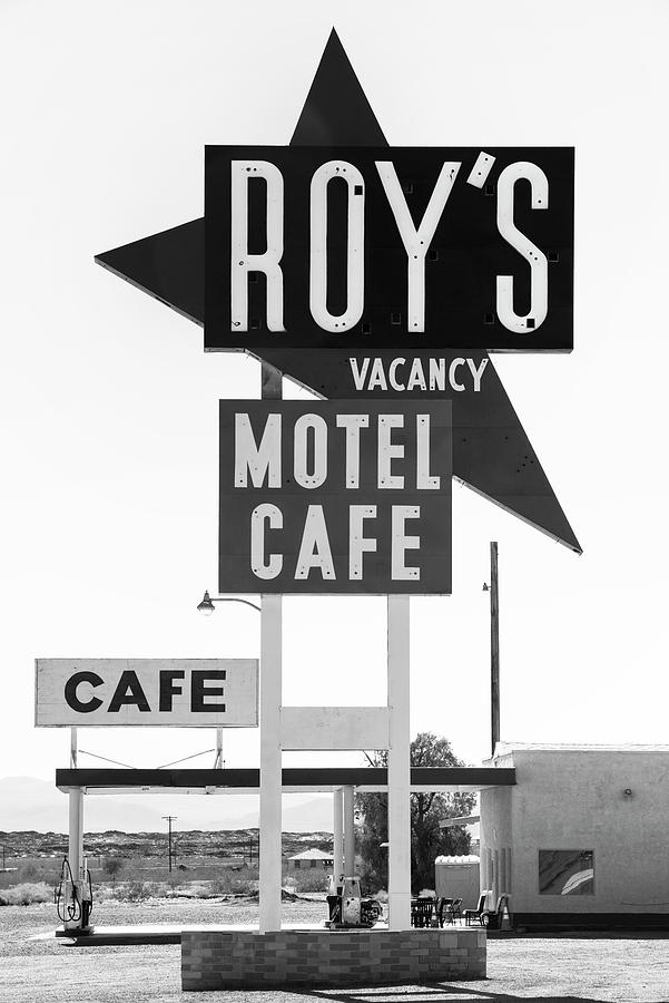 Black Arizona Series - Roys Motel Route 66 Photograph by Philippe HUGONNARD