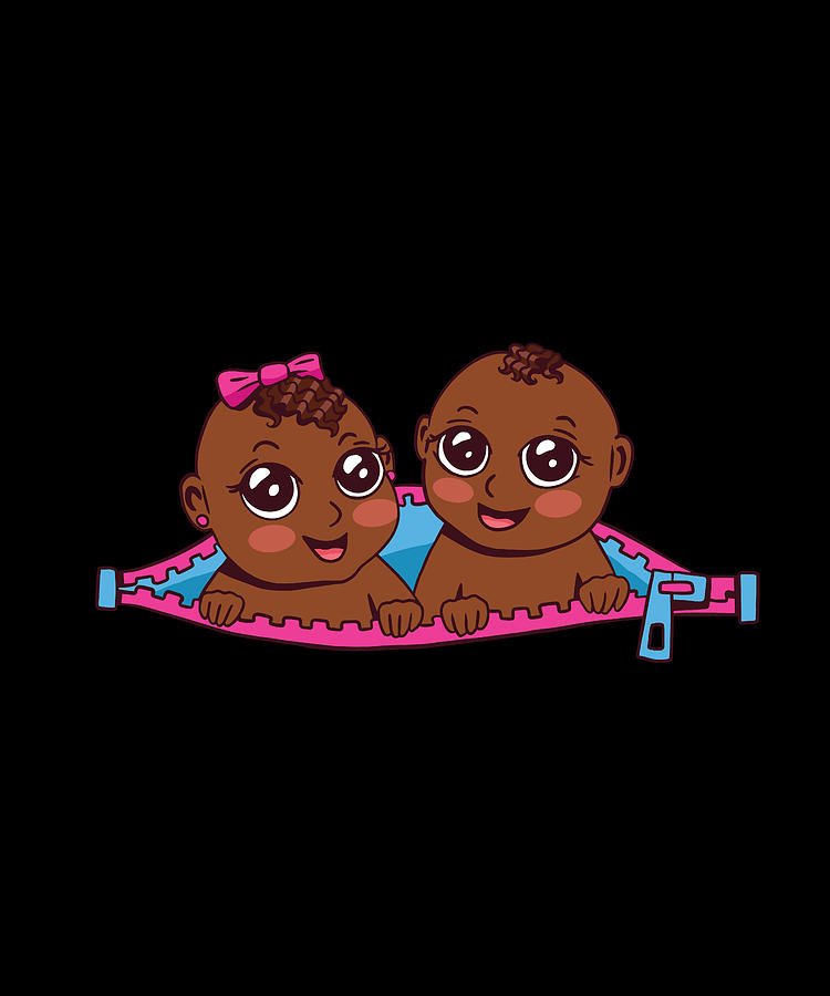 Black Babies Zipper cute baby boy and girl Mixed Media by Norman W - Fine  Art America