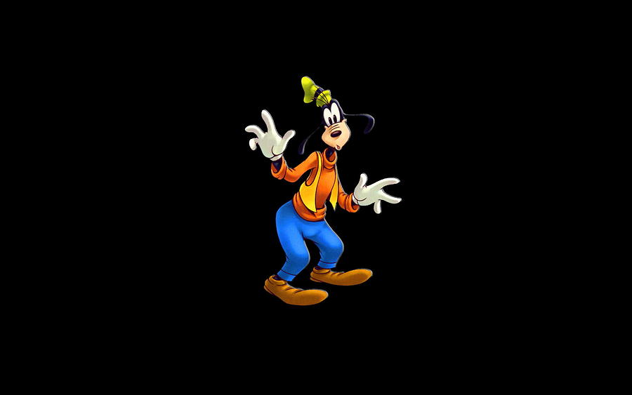 Black Background Disney Goofy Minimalism Hd Wallpaper Wallpaper